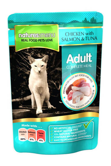 Picture of Natures Menu Cat Chicken/Salmon/Tuna - 12 x 100g